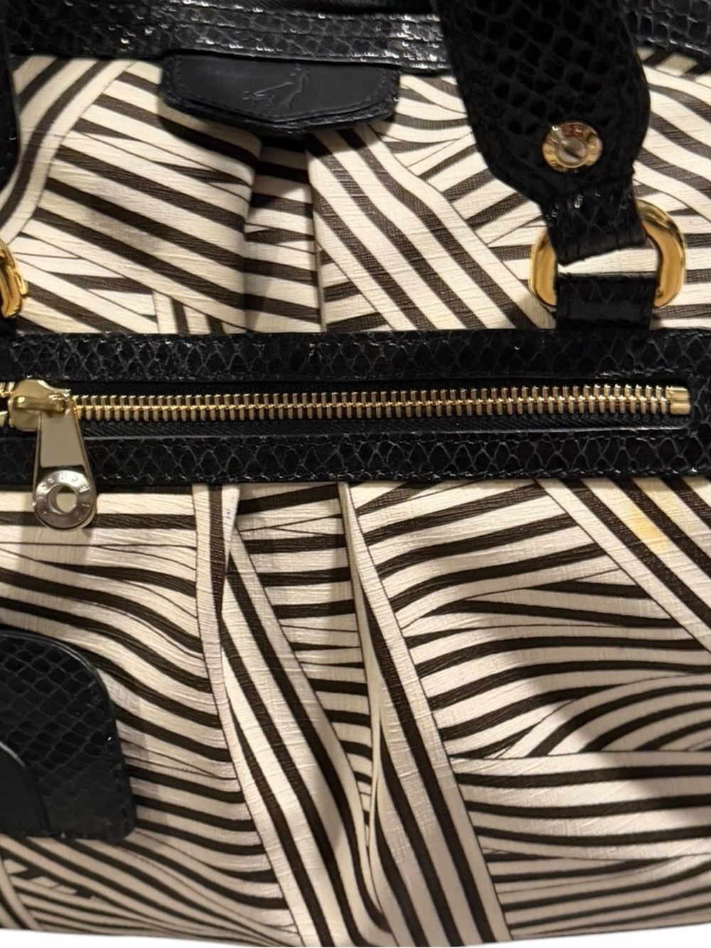 Henri Bendel Disturbed Stripe Luggage Shoulder Bag - Picture 4 of 12